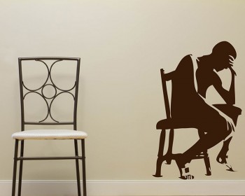 Thinker  Silhouette Modern Wall Art Sticker Thinker  Silhouette Modern Wall Art Sticker